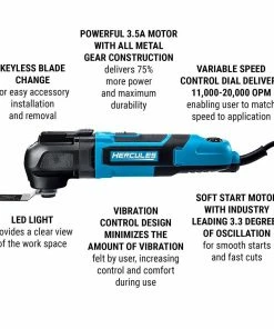 Hot Sale 🎁 HERCULES 3.5 Amp Variable Speed Oscillating Multi-Tool 🔔 -Hercules Store 56214 W2