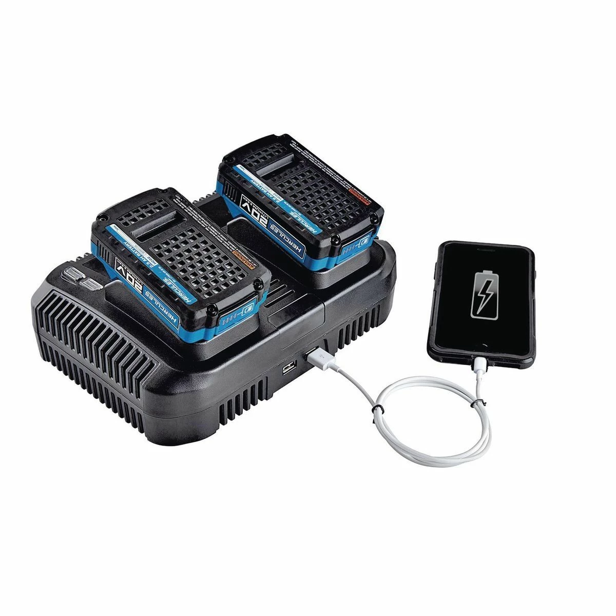 Cheap ⌛ HERCULES 20V/12V Lithium-Ion Multi-Voltage Dual Port Fast Charger with Dual USB ⭐ 3 Cheap ⌛ HERCULES 20V/12V Lithium-Ion Multi-Voltage Dual Port Fast Charger with Dual USB ⭐