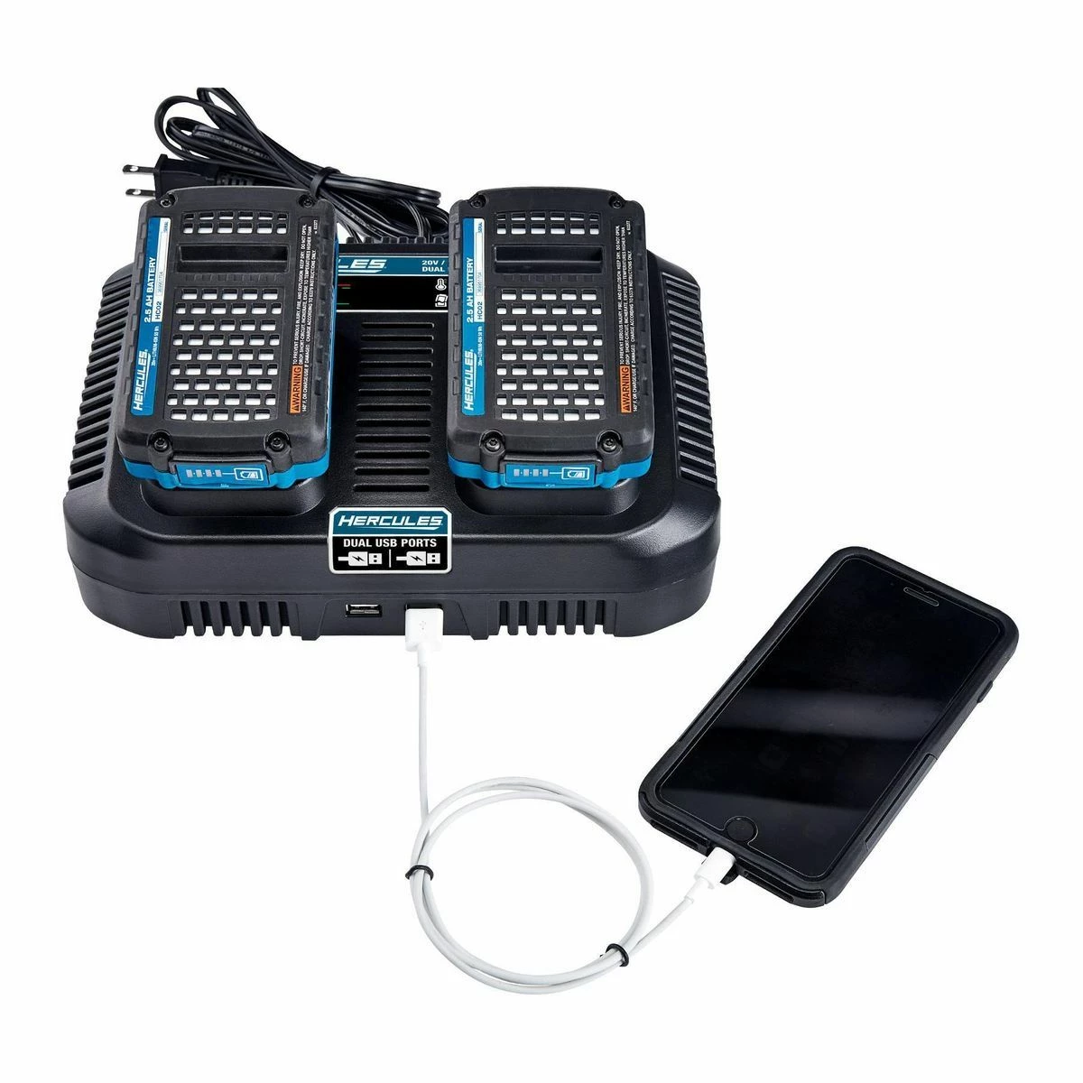 Cheap ⌛ HERCULES 20V/12V Lithium-Ion Multi-Voltage Dual Port Fast Charger with Dual USB ⭐ 9 Cheap ⌛ HERCULES 20V/12V Lithium-Ion Multi-Voltage Dual Port Fast Charger with Dual USB ⭐ - Image 7