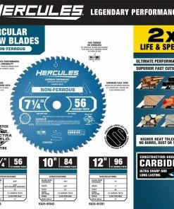 Brand new 🌟 HERCULES 12 in., 96T Laminate/Plastics/Non-Ferrous Metal Cutting Miter Saw Blade 🛒 -Hercules Store 56331 W2SS