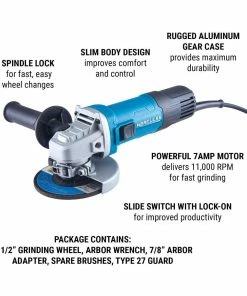 Cheap 🔔 HERCULES 7 Amp 4-1/2 in. Slide Switch Angle Grinder ✔️ -Hercules Store 56435 W2