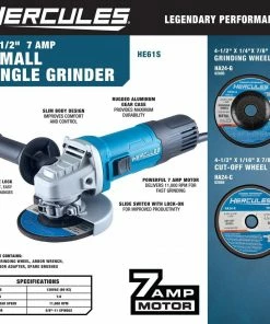 Cheap 🔔 HERCULES 7 Amp 4-1/2 in. Slide Switch Angle Grinder ✔️ -Hercules Store 56435 W2SS