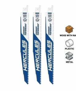 Best Sale 🎁 HERCULES 9 in. 5 TPI Demo Duty Bi-Metal Reciprocating Saw Blades, 3 Pk. 🎉 -Hercules Store 56485 W21