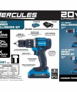 Best deal 💯 HERCULES 20V Cordless 1/2 in. Compact Variable Speed 🔨 Hammer Drill/Driver - Tool Only ❤️ 24 Best deal 💯 HERCULES 20V Cordless 1/2 in. Compact Variable Speed 🔨 Hammer Drill/Driver - Tool Only ❤️ -Hercules Store 56533 W9 1