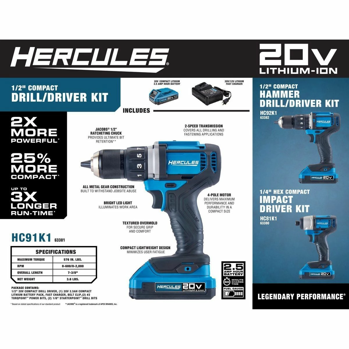 Best Sale ✨ HERCULES 20V Cordless 1/2 in. Compact Drill/Driver - Tool Only ❤️ 15 Best Sale ✨ HERCULES 20V Cordless 1/2 in. Compact Drill/Driver - Tool Only ❤️ - Image 13