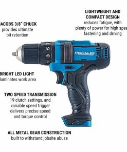 Best Sale 😉 HERCULES 12V Cordless 3/8 in. Compact Drill/Driver - Tool Only 🛒 -Hercules Store 56563 W2