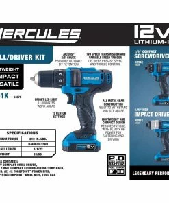 Best Sale 😉 HERCULES 12V Cordless 3/8 in. Compact Drill/Driver - Tool Only 🛒 -Hercules Store 56563 W8 1