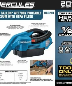 Cheap 🌟 HERCULES 20V Cordless 1/2 Gallon Wet Dry Portable Vacuum - Tool Only 👏 20 Cheap 🌟 HERCULES 20V Cordless 1/2 Gallon Wet Dry Portable Vacuum - Tool Only 👏 -Hercules Store 56828 W2SS