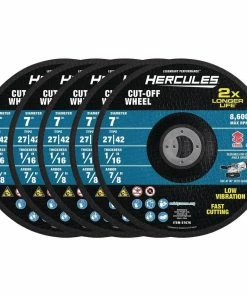 Deals โ๏ธ HERCULES 7 in. x 1/16 in. x 7/8 in. Type 27/42 Metal Cut-off Wheel 5 Pk. โญ