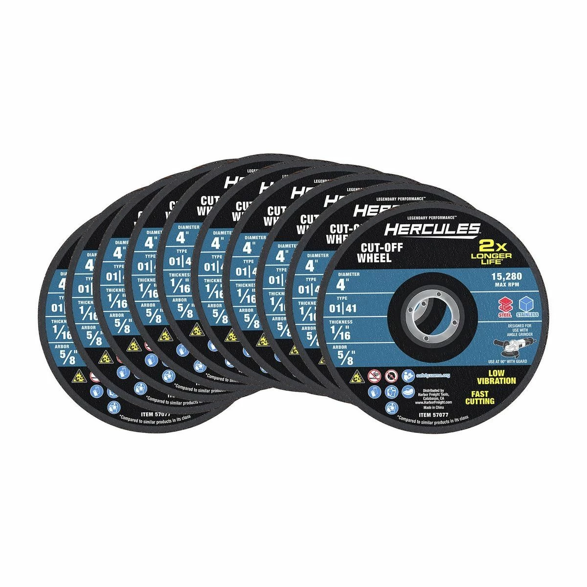 Best Pirce π HERCULES 4 in. x 1/16 in. x 5/8 in. Type 01/41 Metal Cut-off Wheel 10 Pk. β 4 Best Pirce π HERCULES 4 in. x 1/16 in. x 5/8 in. Type 01/41 Metal Cut-off Wheel 10 Pk. β - Image 2