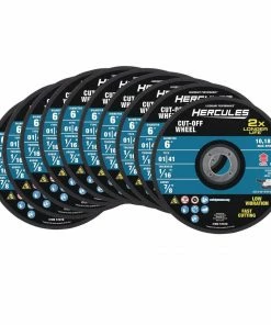 New ๐งจ HERCULES 6 in. x 1/16 in. x 7/8 in. Type 01/41 Metal Cut-off Wheel 10 Pk. ๐
