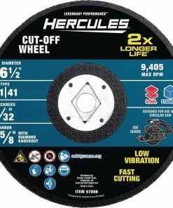 Best Pirce ๐ฅ HERCULES 6-1/2 in. x 3/32 in. x 5/8 in. Type 01/41 Metal Cut-off Wheel ๐
