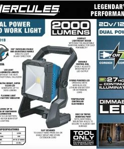 Cheap π HERCULES 20v Cordless 2000 Lumen Dual Power Work Light β Tool Only βοΈ 21 Cheap π HERCULES 20v Cordless 2000 Lumen Dual Power Work Light β Tool Only βοΈ -Hercules Store 57147 W2SS