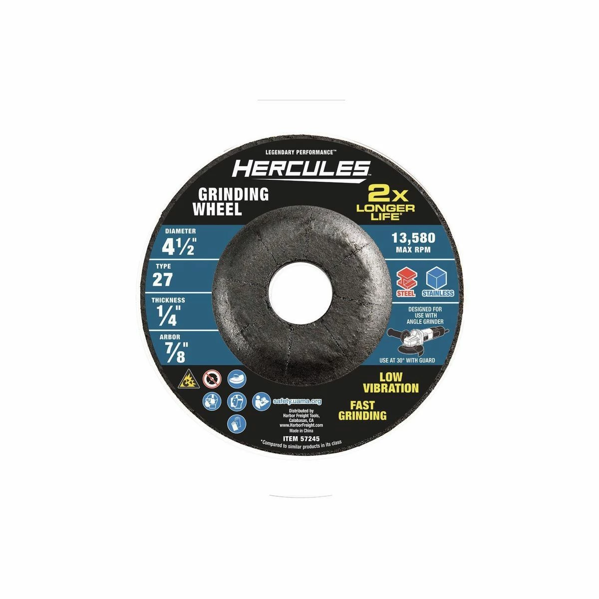 Top 10 🔥 HERCULES 4-1/2 in. x 1/4 in. x 7/8 in. Type 27 Metal Grinding Wheel 🎁 3 Top 10 🔥 HERCULES 4-1/2 in. x 1/4 in. x 7/8 in. Type 27 Metal Grinding Wheel 🎁