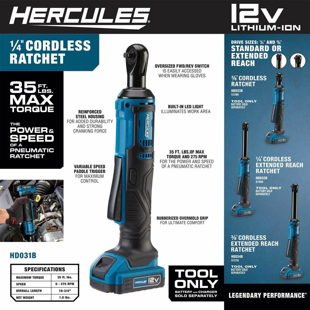 Best deal 😉 HERCULES 12V Cordless 1/4 in. Ratchet - Tool Only 💯 7 Best deal 😉 HERCULES 12V Cordless 1/4 in. Ratchet - Tool Only 💯 - Image 5