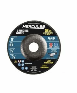 Hot Sale ๐ HERCULES 5 in. x 1/4 in. x 7/8 in. Type 27 Metal Grinding Wheel ๐