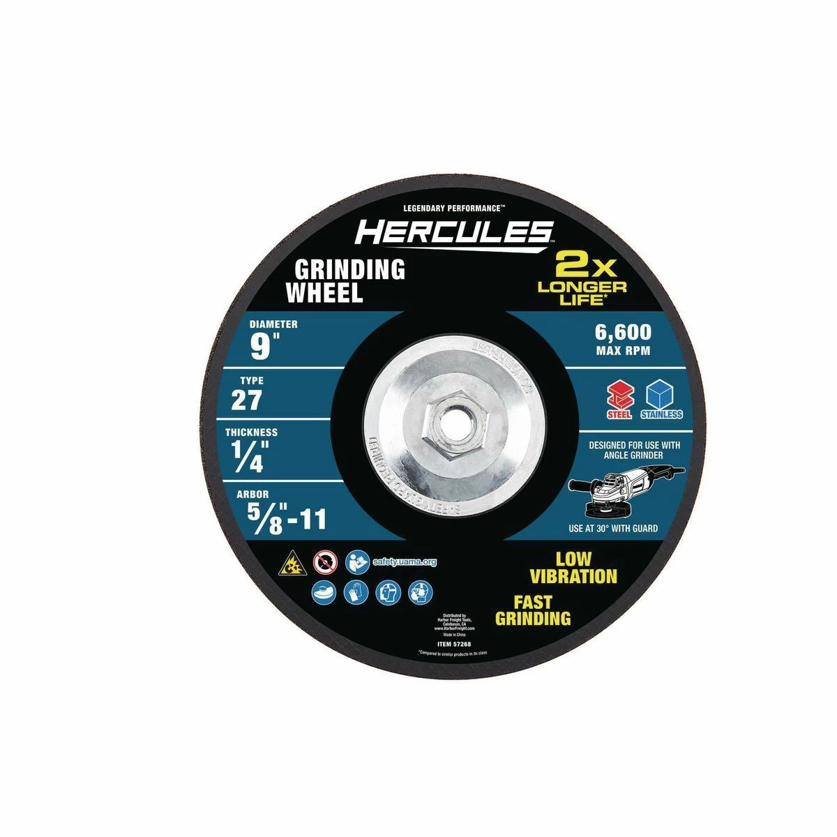 Cheapest 😀 HERCULES 9 in. x 1/4 in. x 5/8-11 in. Type 27 Metal Grinding Wheel ❤️ 3 Cheapest 😀 HERCULES 9 in. x 1/4 in. x 5/8-11 in. Type 27 Metal Grinding Wheel ❤️