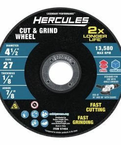 Wholesale ๐ HERCULES 4-1/2 in. x 1/8 in. x 7/8 in. Type 27 Cut and Grind Wheel โญ