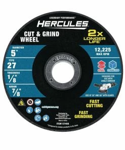 Best Sale ๐งจ HERCULES 5 in. x 1/8 in. x 7/8 in. Type 27 Cut and Grind Wheel โ