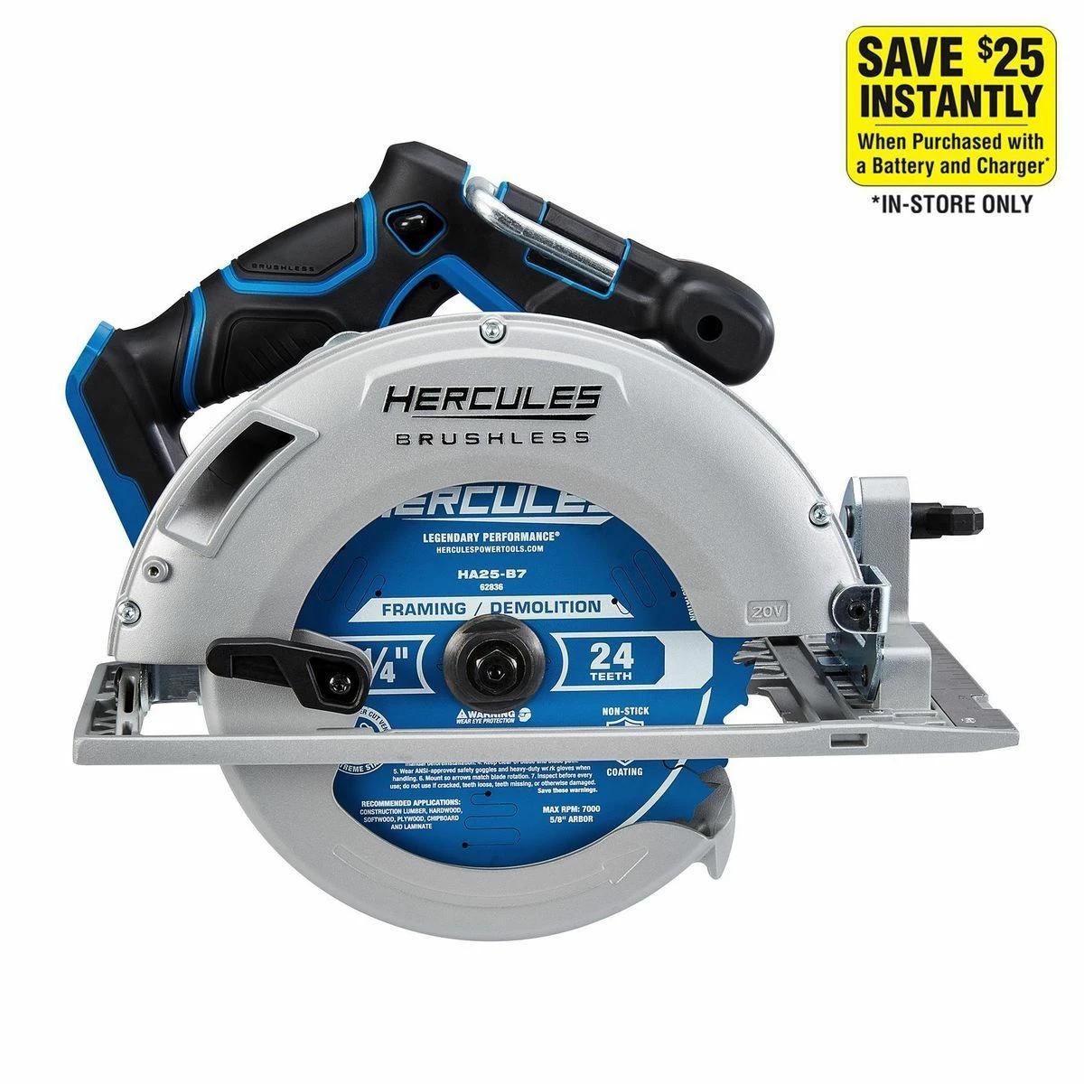 New 🌟 HERCULES 20V Brushless Cordless 7-1/4 in. Circular Saw - Tool Only 😍 4 New 🌟 HERCULES 20V Brushless Cordless 7-1/4 in. Circular Saw - Tool Only 😍 - Image 2