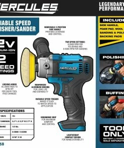 Top 10 ✨ HERCULES 12V Cordless Variable Speed Polisher/Sander - Tool Only 🥰 19 Top 10 ✨ HERCULES 12V Cordless Variable Speed Polisher/Sander - Tool Only 🥰 -Hercules Store 57735 W2SS