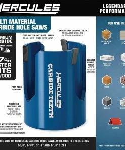 Cheapest 💯 HERCULES 2-3/4 in. Multi-Material Carbide Hole Saw ❤️ -Hercules Store 58094 W2SS