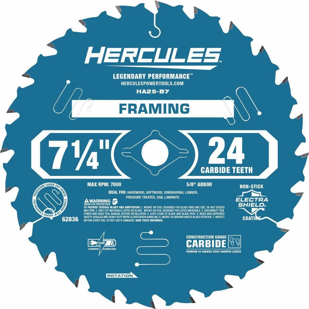Cheapest β HERCULES 7-1/4 in., 24T Framing Circular Saw Blade π 3 Cheapest β HERCULES 7-1/4 in., 24T Framing Circular Saw Blade π