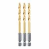 Buy 🌟 HERCULES 3/16 in. Impact Rated Hex Shank Titanium Drill Bit Set, 3 Piece 🥰 -Hercules Store 64888 I