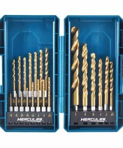 New 🌟 HERCULES Impact Rated Hex Titanium Drill Bit Set, 21 Piece 🎁