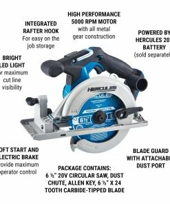 Flash Sale ⌛ HERCULES 20V Cordless 6-1/2 in. Circular Saw - Tool Only 🎁 -Hercules Store 64984 W2
